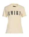 Amiri Woman T-shirt Light Yellow Size Xs Cotton