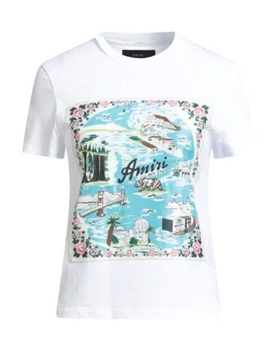 Amiri Woman T-shirt White Size L Cotton