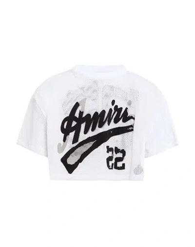 Amiri Woman T-shirt White Size M Nylon, Viscose, Elastane In Multi