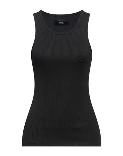 Amiri Woman Tank Top Black Size Xl Cotton, Elastane