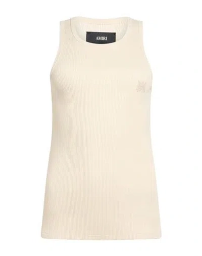 Amiri Woman Tank Top Cream Size S Cotton, Elastane In White
