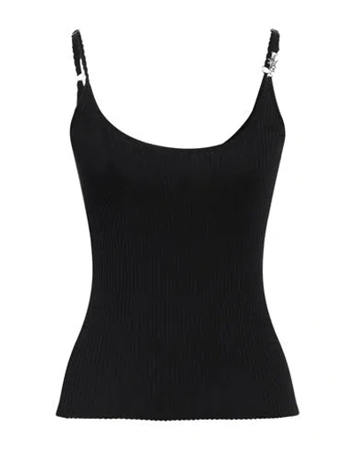 Amiri Woman Top Black Size M Cotton, Silk