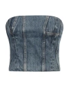 Amiri Denim Bustier Top In Blue