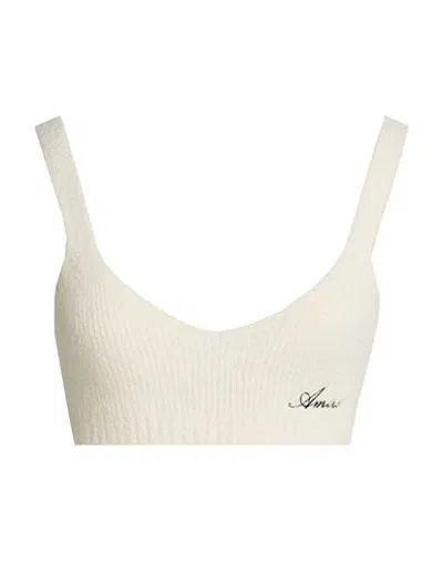 Amiri Woman Top Ivory Size S Cotton, Nylon In White