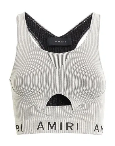 Amiri Woman Top Light Grey Size Xs Polypropylene, Polyamide, Elastane In Gray