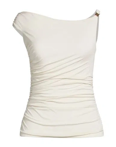 Amiri Woman Top Off White Size 6 Viscose, Elastane