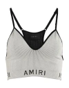Amiri Woman Top Light Grey Size L Polypropylene, Polyamide, Elastane In Off White