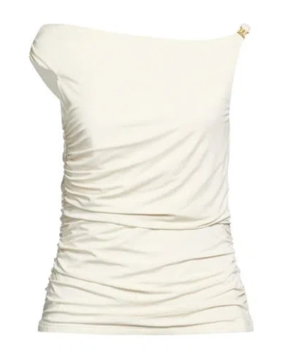 Amiri Woman Top Off White Size M Viscose, Elastane In Neutral