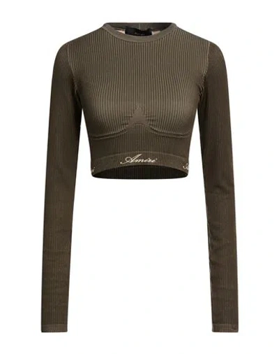 Amiri Woman T-shirt Dark Brown Size S/m Polypropylene, Nylon, Elastane