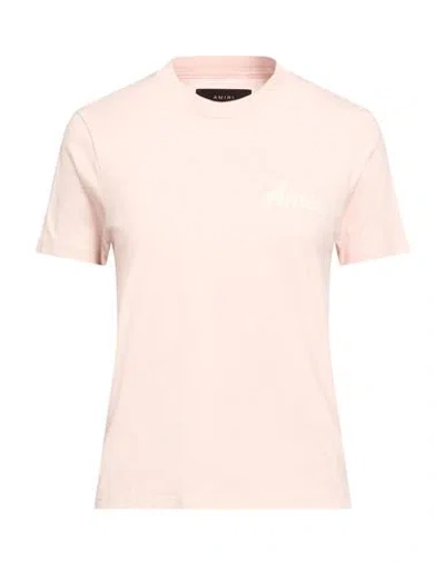 Amiri Woman T-shirt Light Pink Size M Cotton