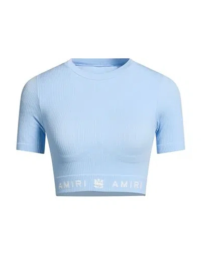 Amiri Woman T-shirt Sky Blue Size Xs/s Polyamide, Elastane