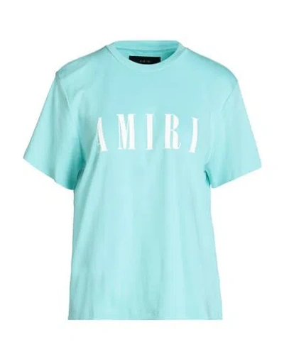 Amiri Woman T-shirt Turquoise Size Xs Cotton In Blue