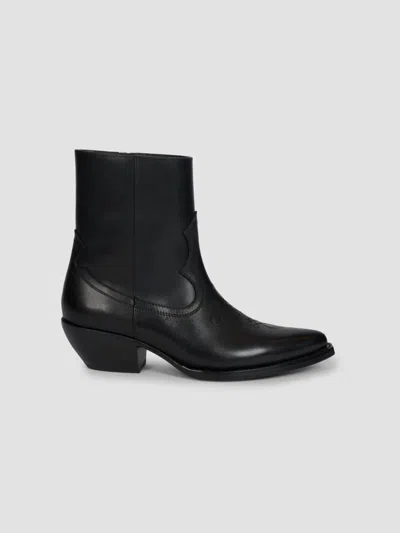 Amiri Women's 40mm Western-style Leather Ankle Boots In Black