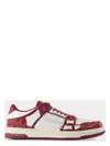 Amiri White & Burgundy Bandana Denim Skel Top Low Sneakers In Burgundy