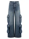 Amiri Baggy Cargo Jeans In Denim