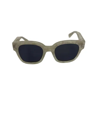 Amiri Women's Classic Logo Sunglasses In White/black/silver In Gray