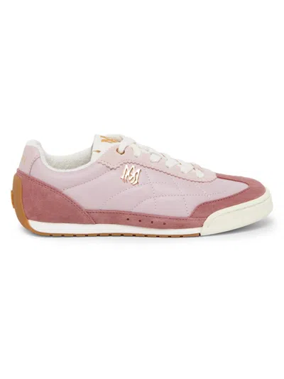 Amiri Coastline Leather And Suede Low-top Sneakers In Pink