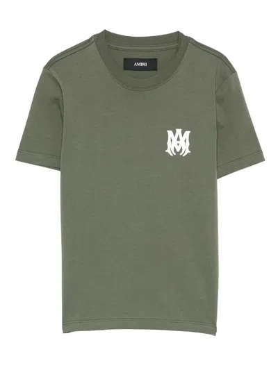 Amiri Women Crewneck T-shirt With Logo In Green