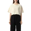 Amiri Women's Embroidered Cropped T-shirt In Alabaster