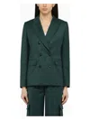 Amiri Forest Green Double-breasted Jacket In Wool In Green