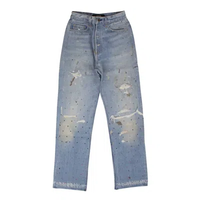 Amiri Women's Gradient Crystal Recon Denim Jeans In Multi Indigo In Blue