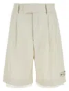 Amiri Ivory Stretch Polyester Bermuda Shorts