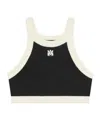 Amiri Cropped Tank Top Embroidered Logo In Black