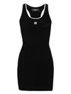 Amiri Ma Embroidered Ribbed Racerback Mini Dress In Black