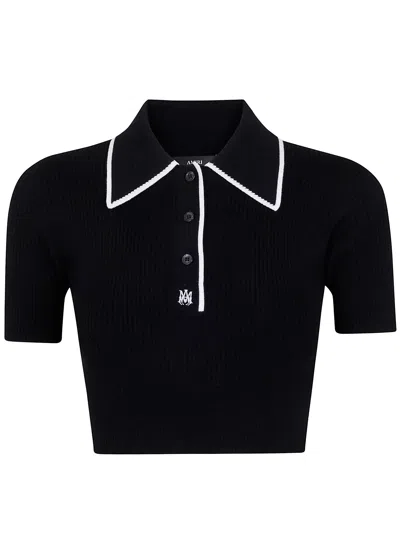 Amiri Women "ma" Polo Shirt In Black