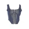 Amiri Lace Bustier Crop Top Square Neckline