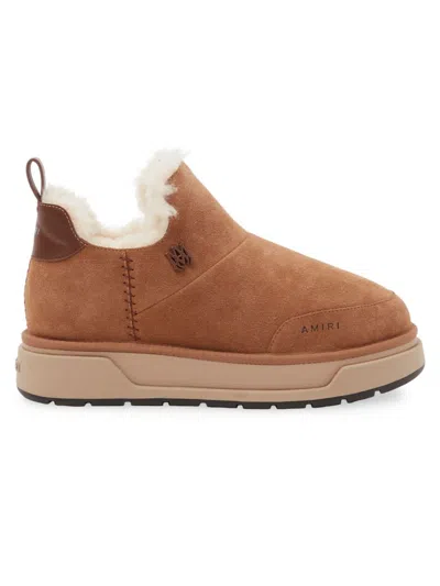Amiri Women's Malibu Shearling-lined Suede Boots In Brown