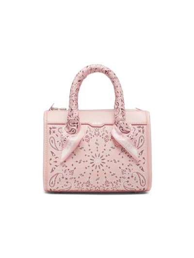 Amiri Women's Micro Bandana Triangle Leather Top Handle Bag In Pink