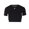 Amiri Ribbed Texture Crop Top With Contrast Trim