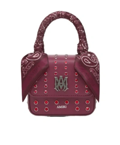 Amiri Women's Nano Ma Stud Bag In Burgundy