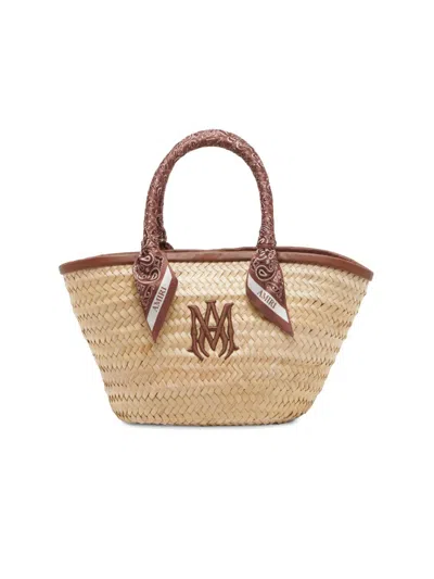Amiri Women's Raffia Micro Tote Bag In Brown
