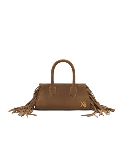 Amiri Women's Suede Fringe Micro Honey Bag In Brown
