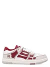 Amiri Skel Low Top Sneakers With Monogram Print In Deep Red