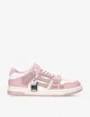 Amiri Womens Pink Skel Panelled Leather Low-top Trainers In Pink