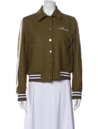 Pre-owned Amiri Wool Biker Jacket In Green