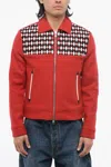 Amiri Wool Blend Diamond Jacket With Embroidered Insert In Red