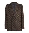 Amiri Brown Double-breasted Jacket With Check Motif In Wool Blend Man In Brown