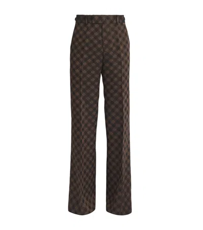 Amiri Wool-blend Flared Trousers In Brown