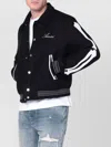 Amiri Wool Blend Jacket Logo Stripe Detail In Black