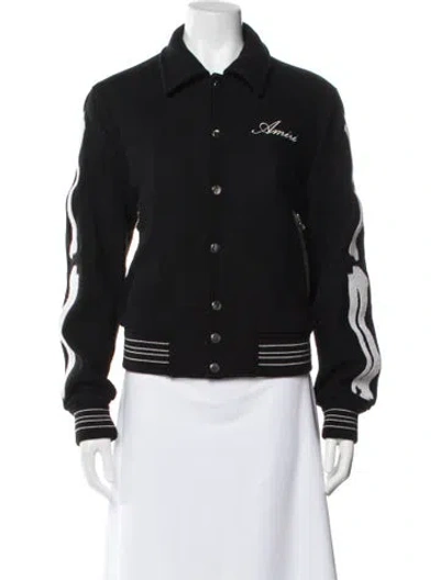 Pre-owned Amiri Wool Bomber Jacket In Black