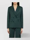 Amiri Forest Green Double-breasted Jacket In Wool In Blue