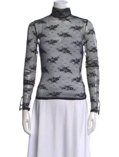 Pre-owned Amiri Wool Floral Print Top In Black