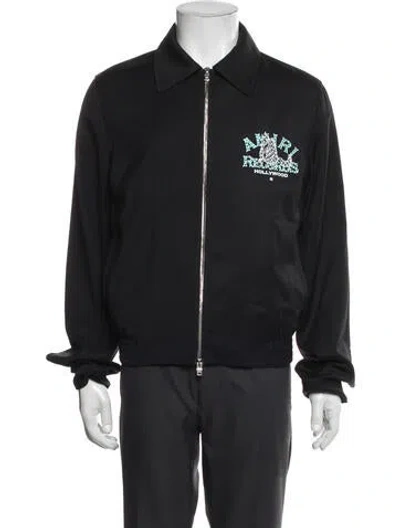 Pre-owned Amiri Wool Graphic Print Bomber Jacket In Black