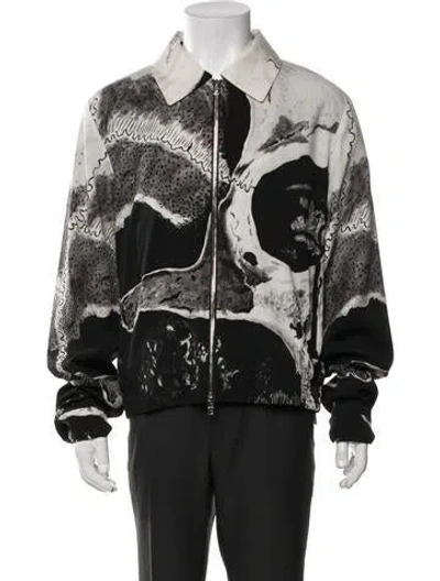 Pre-owned Amiri Wool Graphic Print Bomber Jacket W/ Tags In Black