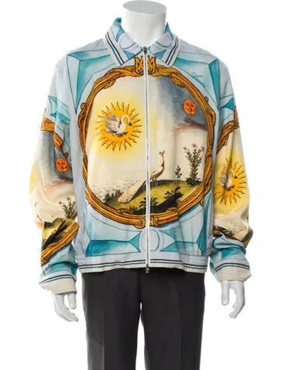 Pre-owned Amiri Wool Graphic Print Denim Jacket In Blue