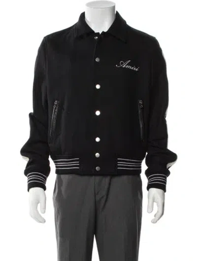 Pre-owned Amiri Wool Graphic Print Varsity Jacket W/ Tags In Black